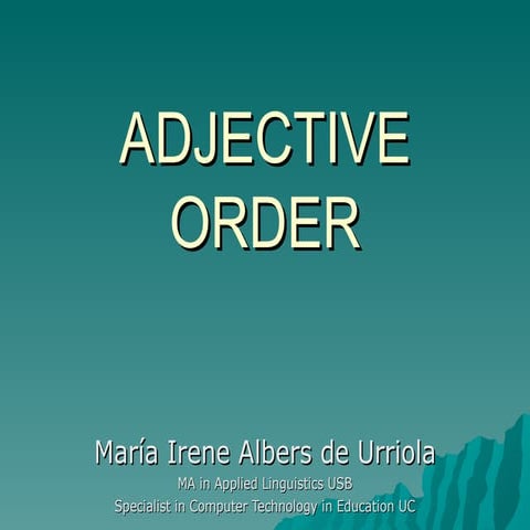 Adjective order