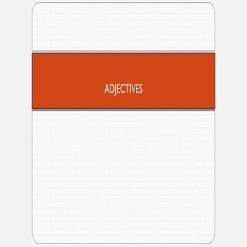 Adjectives for begineers and learn fundamental