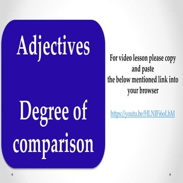 Adjectives | Degree of Comparison #englishgrammar