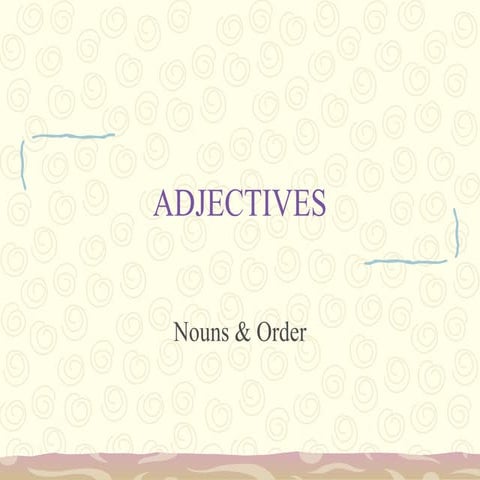 Adjectives as nouns