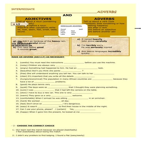 Adjectives or adverbs