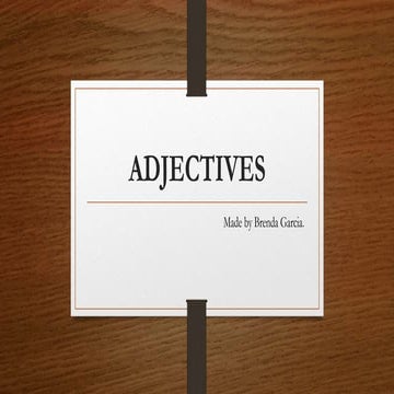 Adjectives plus exercises