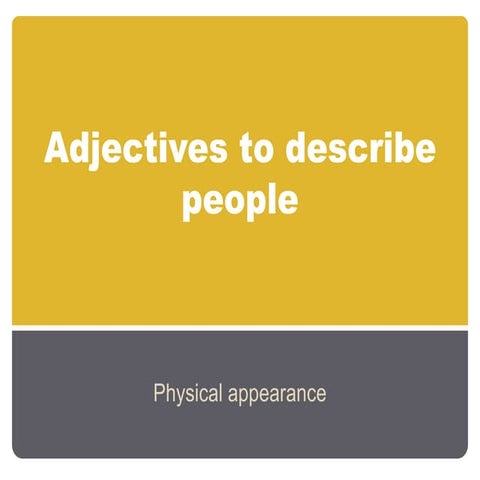 Adjectives to describe people