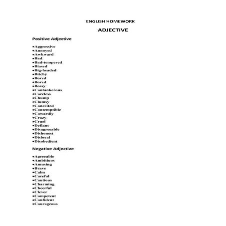 Adjetives | DOCX