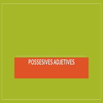 Adjetives | PPTX