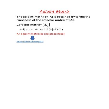 Adjoint matrix | DOCX | Physics | Science