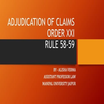 Adjudication of claims  oxxi- cpc