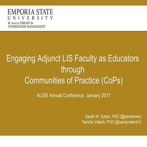 Adjuncts and communities of practice