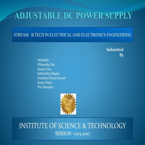 Adjustable dc power supply ppt