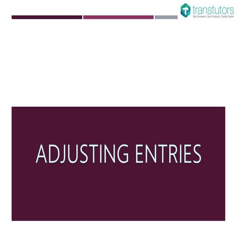 Adjusting Entries | Accounting