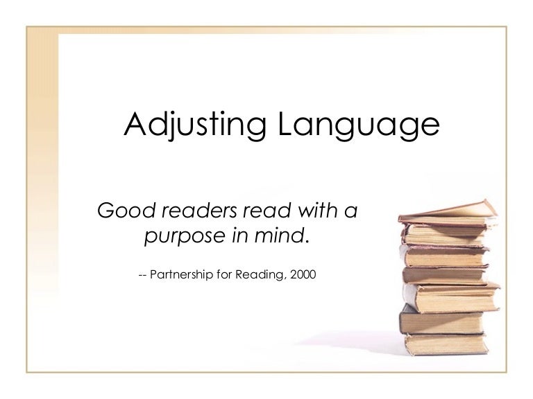 adjusting language