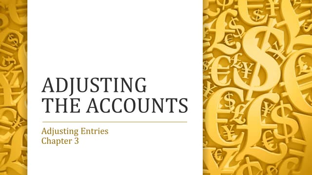Adjusting the accounts