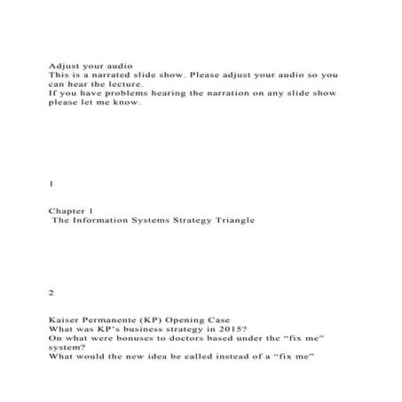 Adjust your audioThis is a narrated slide show. Please adjust .docx