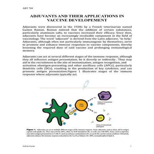 Adjuvants and thier applications