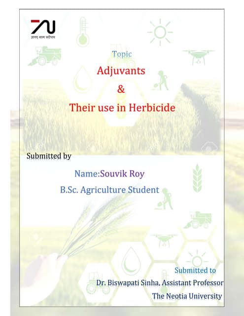 Adjuvants & Their use in herbicide