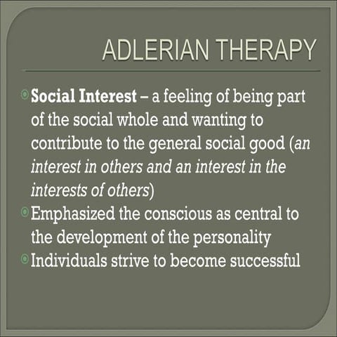 Adlerian Therapy