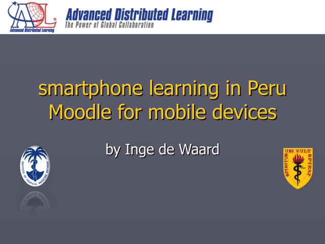 ADL workshop on mobile learning challenges May 2010
