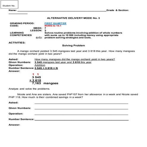 Adm 3 math | DOCX
