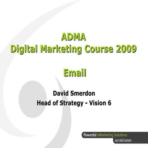 Adma 2009 Vision 6 David Smerdon