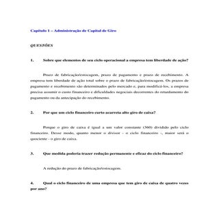 Adm capital de giro - questões com ...