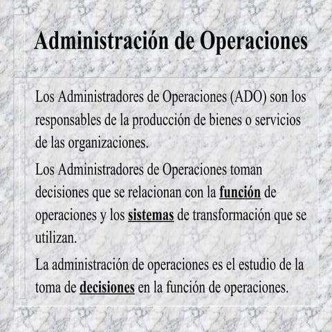Administración de Operaciones