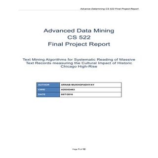 Advance Data Mining Project Report