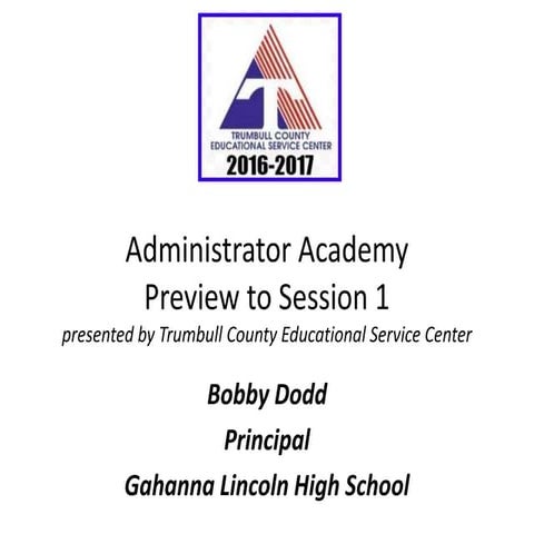 Administrator Academy - Preview to Session 1
