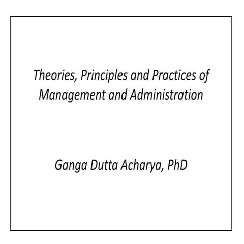 administration and management theories and practices