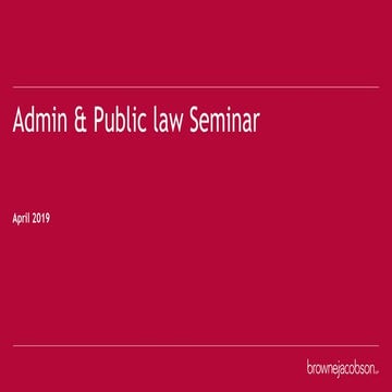 Admin and Public Law - April 2019 - London 