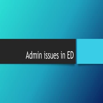 Emergency Department Admin Issues