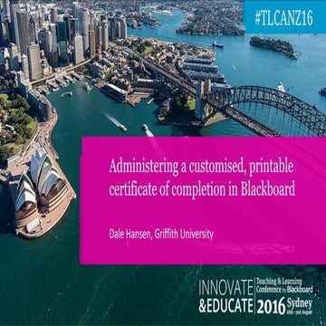 Administering a customised, printable certificate of completion in Blackboard...