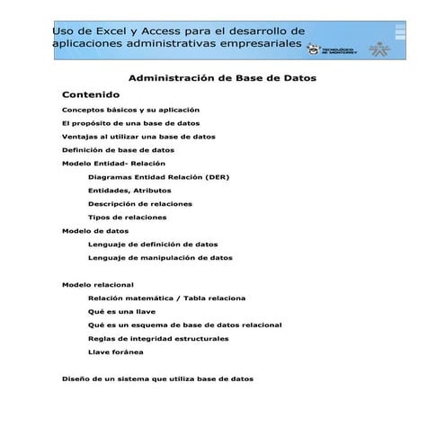 Semana 2: Administración de base de datos: conceptos básicos y su aplicación