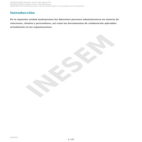 Administración de las relaciones en la cadena de suministro