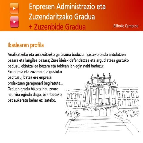 Enpresen Administrazio eta Zuzendaritzako + Zuzenbideko gradu bikoitza