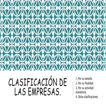 Clasificación de las empresas | PPTX