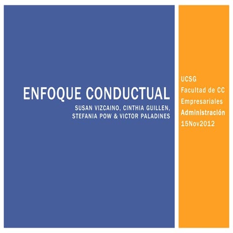 Administracion   - Enfoque conductual