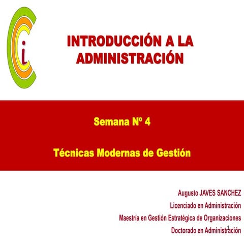Administracion 4ta sem técnicas modernas de gestión
