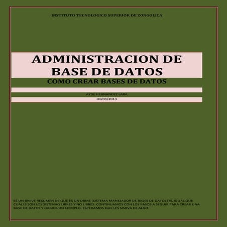 Administracion de base de datos