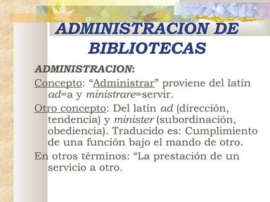 Administracion de bibliotecas