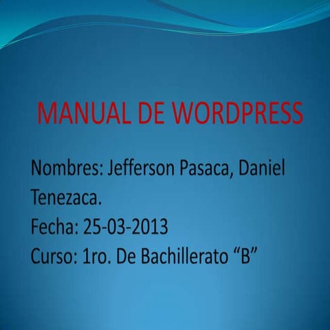 Administracion de wordpress