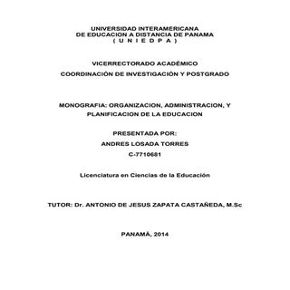 Administracion y planificacion