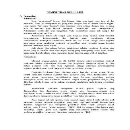 Administrasi kurikulum