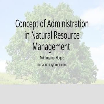 Administration in Natural Resource Managemnt