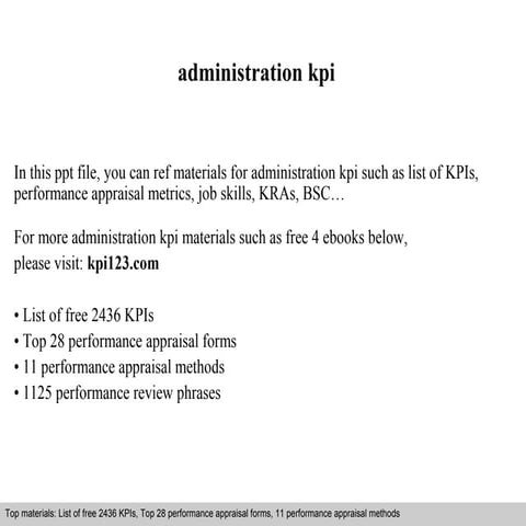 Administration kpi