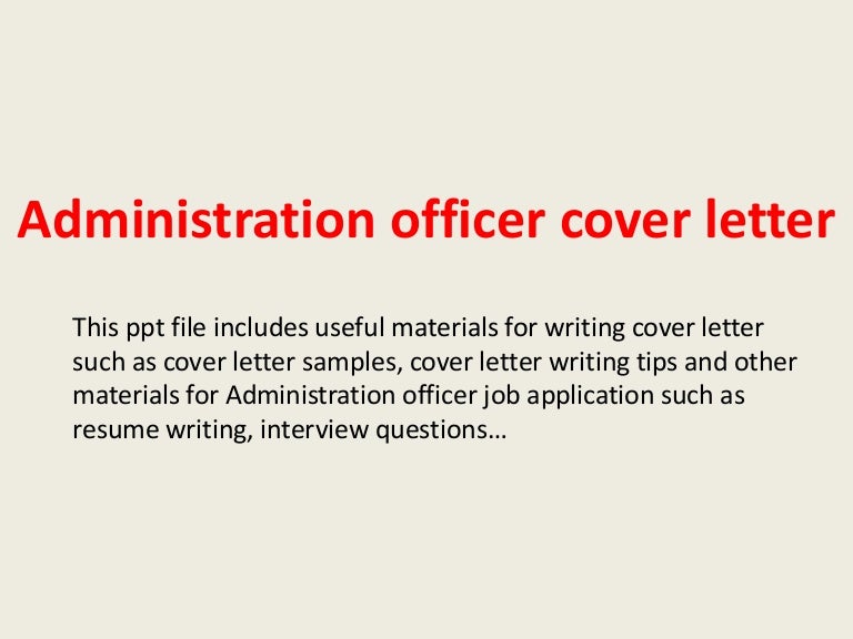 administrative officer cover letter
