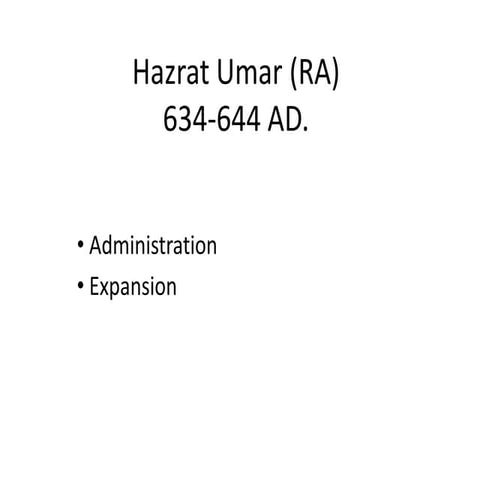 Administration of Hazrat Umar (RA)