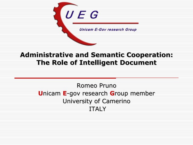 Administrative and semantic cooperation: The role of intelligent document
