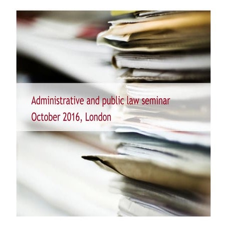 Administrative and public law seminar