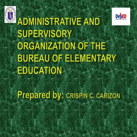 Administrative and supervisory organization of the bureau of