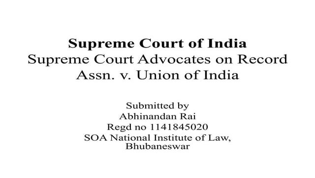 Supreme Court Advocate on Record Association  v. Union of India, 1993